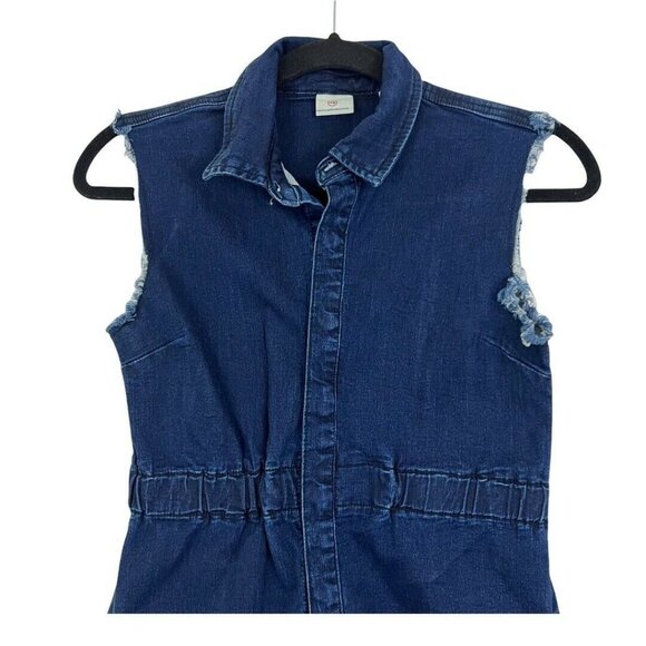 AG Adriano Goldschmied Kids Girls Size L Snap Button Raw Hem Denim Dress - Picture 2 of 5